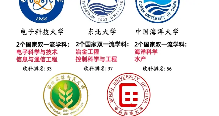 5所985双一流学科数不足3个：少而精的特色，比数量更有价值