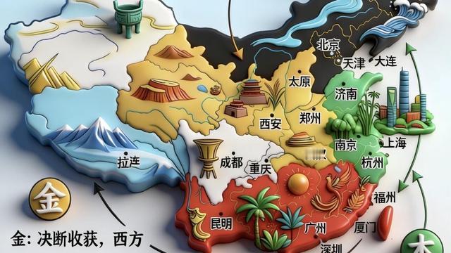 题材小张：五行金木水火土对应的城市，看看