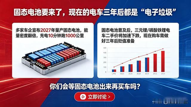 健康养生：固态电池要来了，现在的电车三年