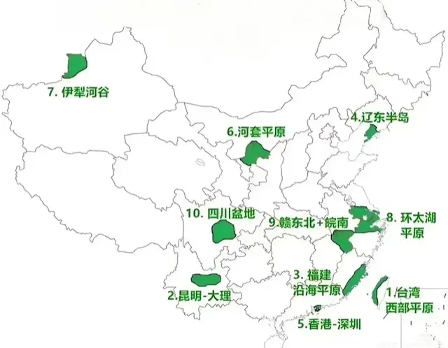 中国最适宜居住的十个区域