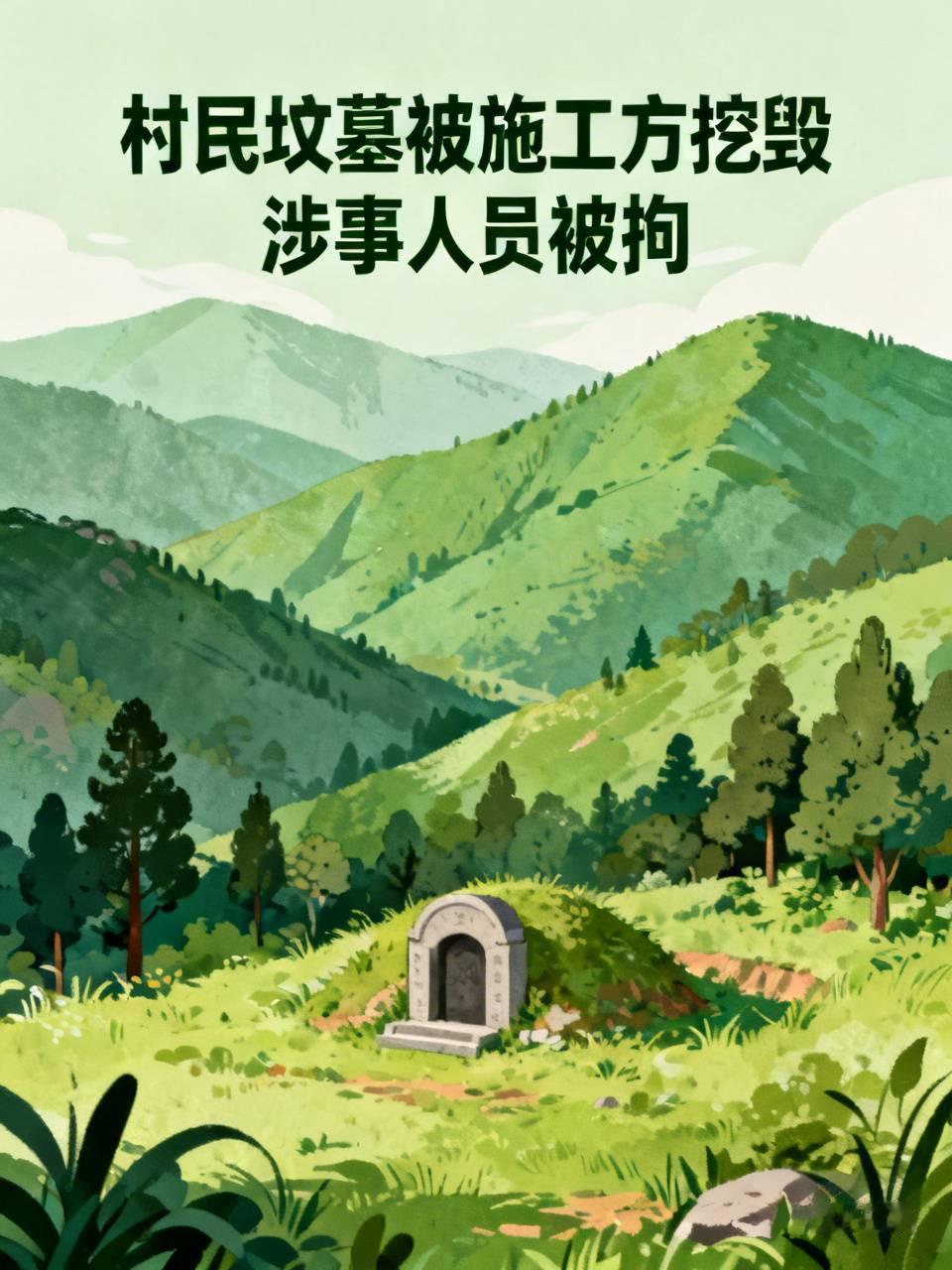 涉事人员被拘，不然没一个正常人会去挖人坟墓的。毕竟坟墓是一个家族的传承...