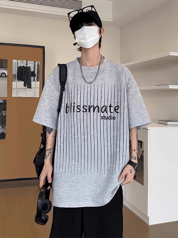 美式高街球衣短袖男夏季小众设计感t恤cl