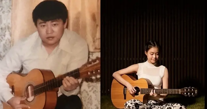 刘銮雄75岁生日，吕丽君女儿晒照有心机：父女俩爱弹吉他一脉相承