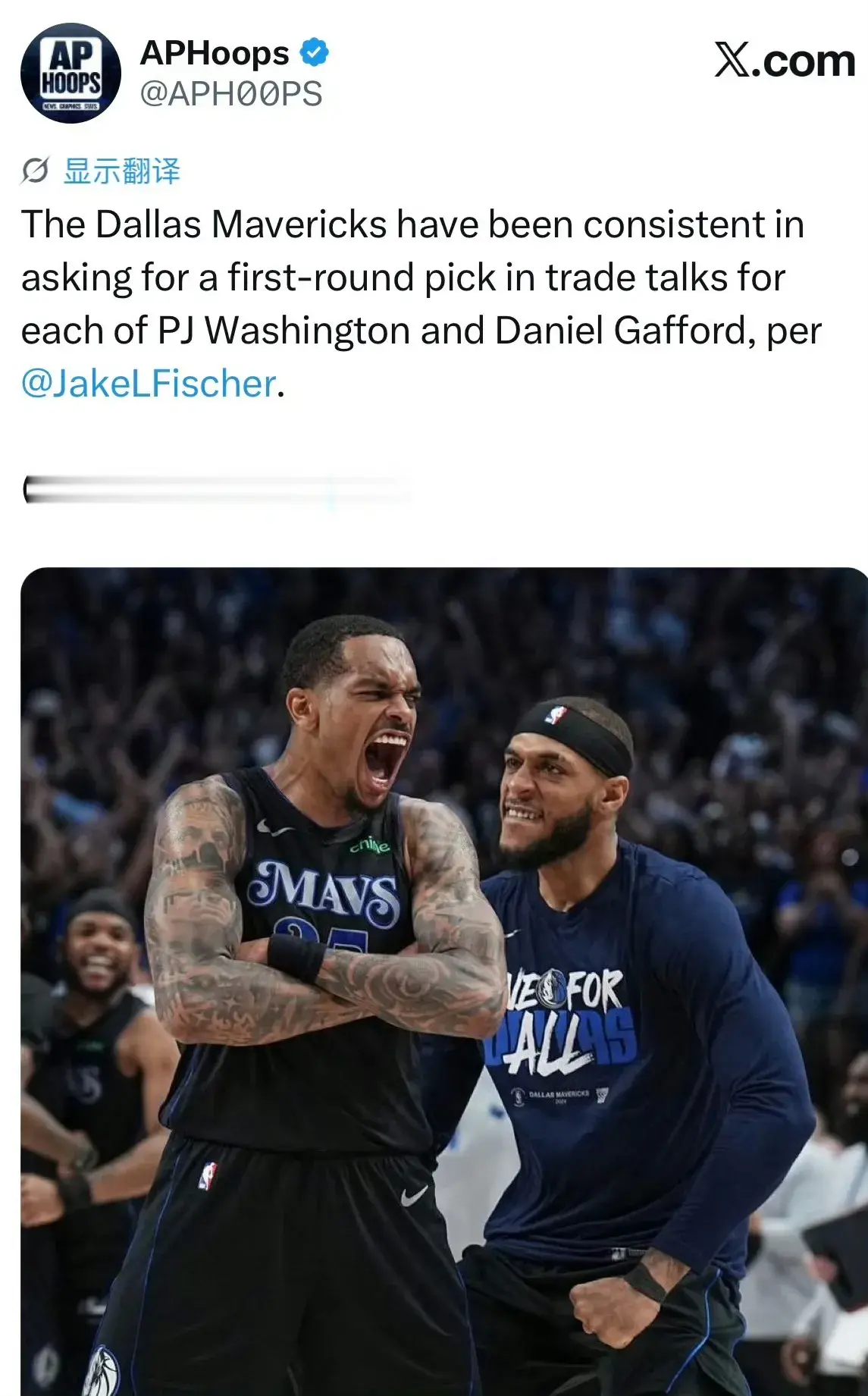 交易签约消息持续更新中： 1️⃣Jake Fischer爆料：独行侠对...