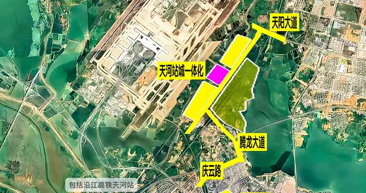 武汉盘龙城西面，空港新城内今年将建设的许多项目