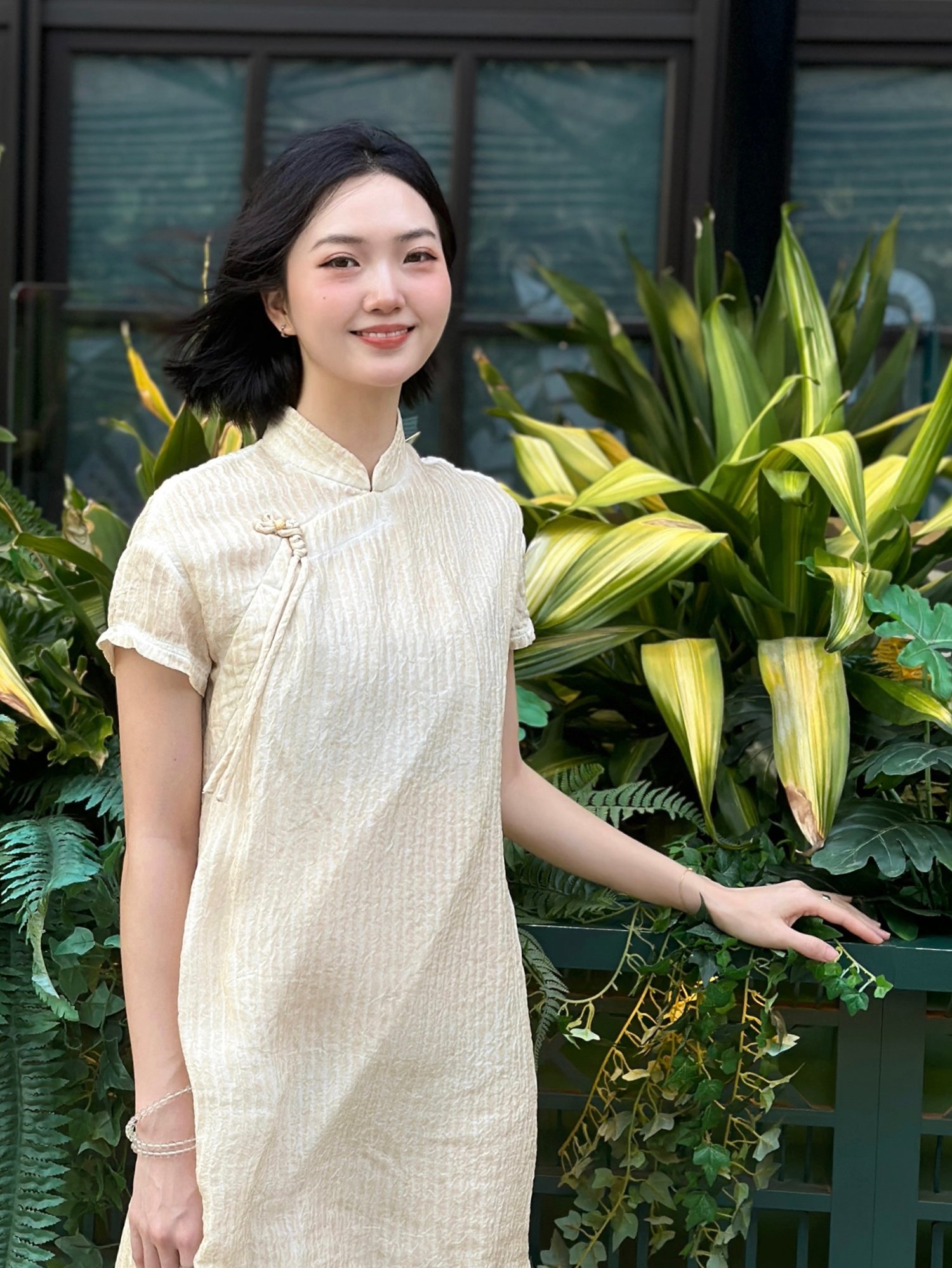 【土墨炒色】puretea茶愫新中式旗袍领连衣裙女桑蚕丝夏新款
