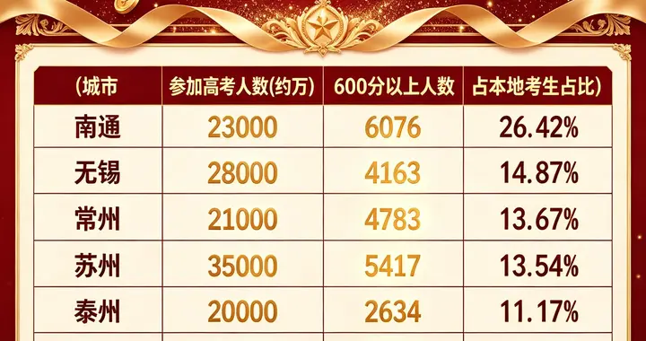 不比不知道，一比吓一跳！2026 江苏高考 600 分数据曝光