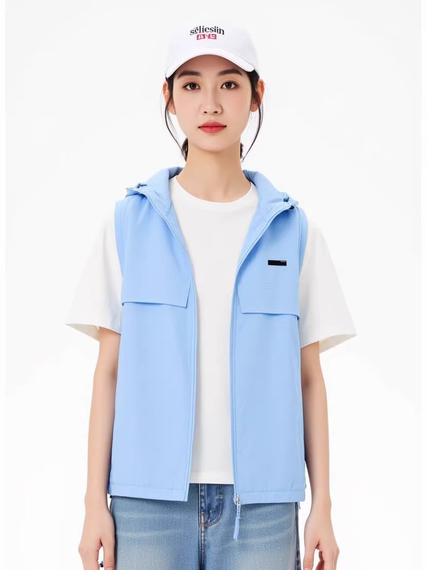 森马GLM夏季冰丝防晒马甲男士连帽薄款钓