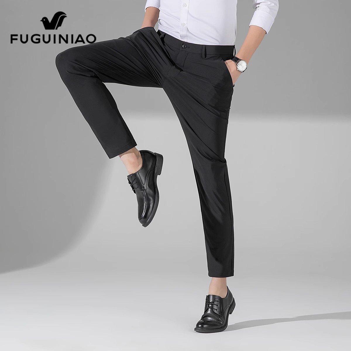 男士休闲裤春季高级感商务西裤直筒长裤子男