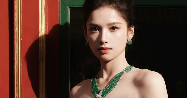 张婧仪纯黑抹胸连衣裙，高雅又迷人