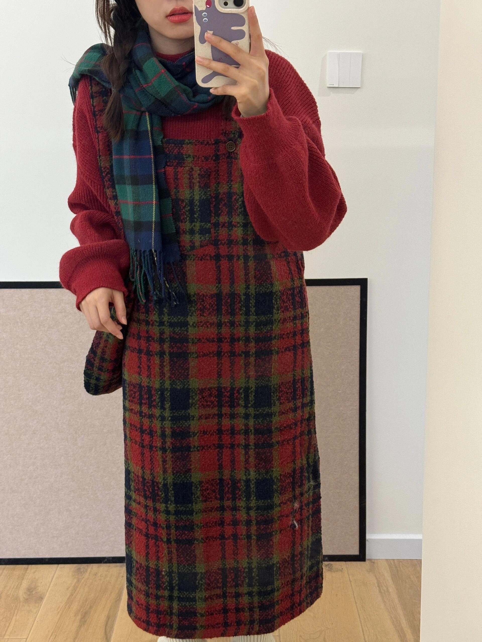 秋冬红色圣诞节战袍连衣裙穿搭！