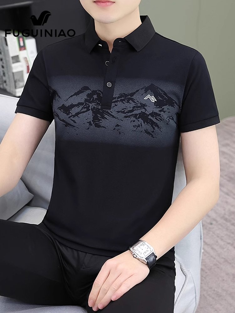 富贵鸟新款翻领短袖