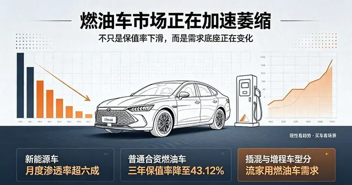 可怕的不是燃油车保不保值的问题，而是油车市场加速萎缩？