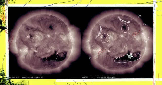 太阳上出现巨大的粗糙面孔：当恒星对人类露出宇宙级微笑