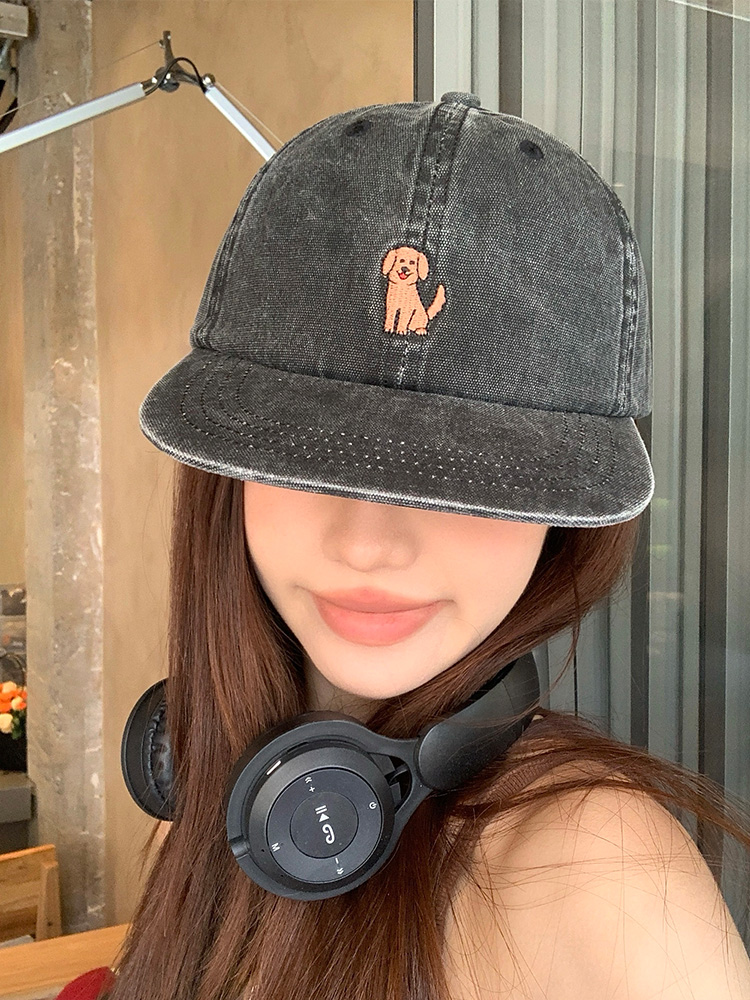 高品质小众可爱小狗刺绣棒球帽！