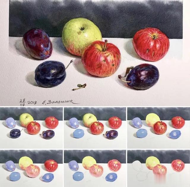 这位俄罗斯美女艺术家的水彩画,光色处理得恰到好处