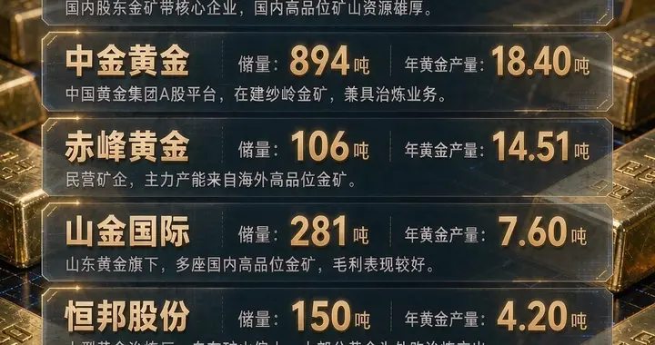 金价暴涨，拥有海量黄金储量与产量的金矿股最受益