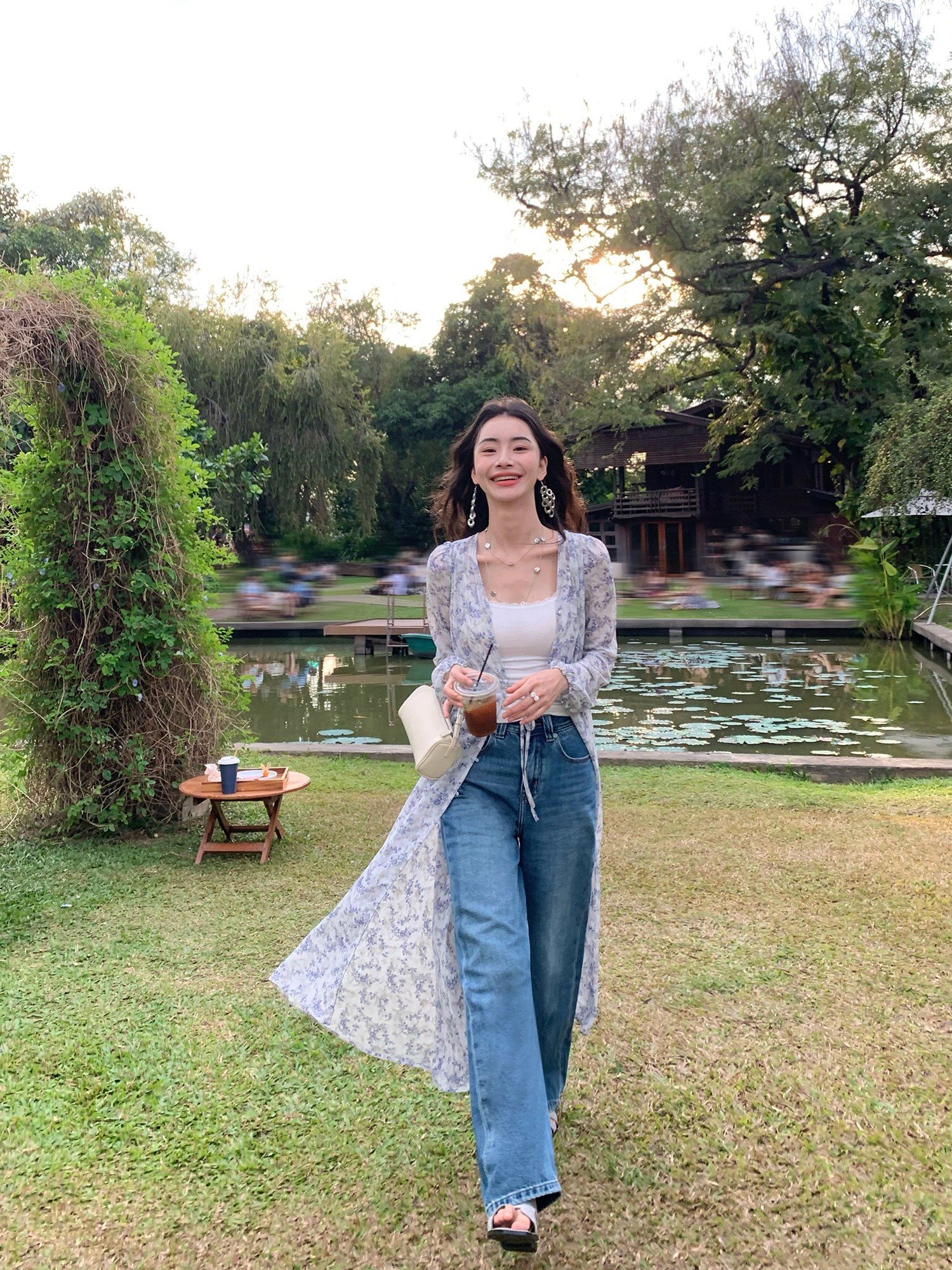 pusumede 两穿碎花设计感连衣裙女