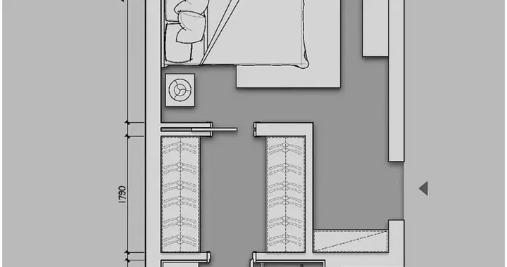 精装房-卧室带卫生间布局方案