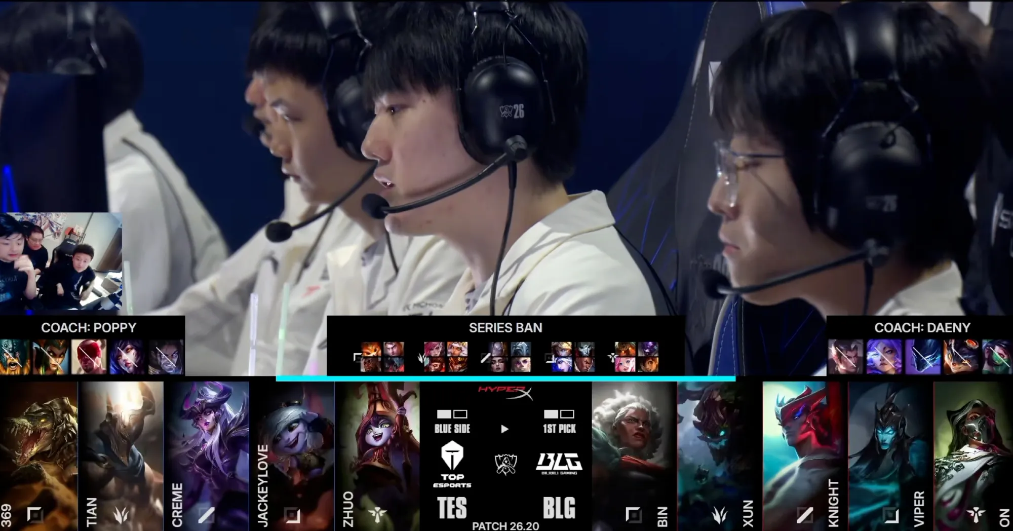 GAME3比赛开始，两队离晋级八强都是一步之遥🫵 BLG对战TES