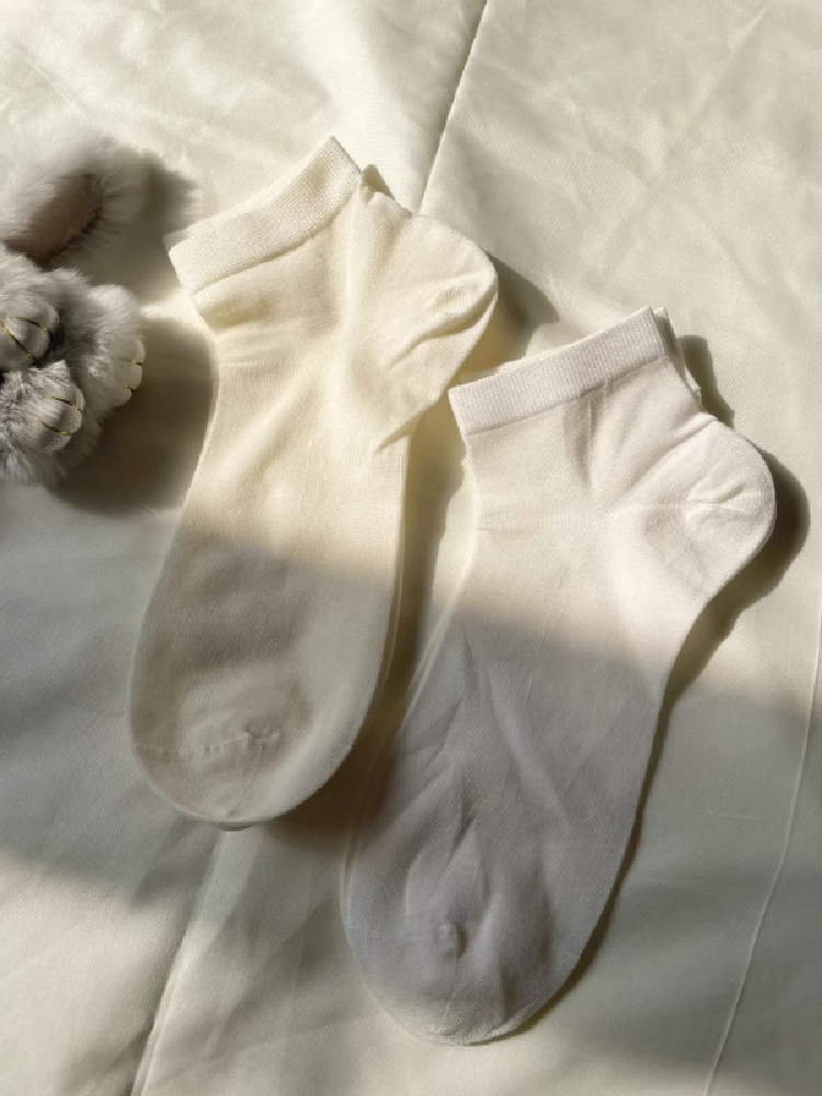 桑蚕丝女士短筒袜 柔滑透气 足踝轻盈无束