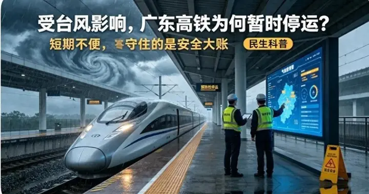 受台风影响，广东省内高铁不跑，其实是在给14亿人省了一大笔账