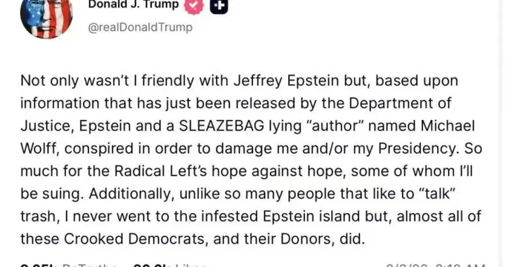 越描越黑？特朗普再度否认涉爱泼斯坦案 300万页文件提他超1000次