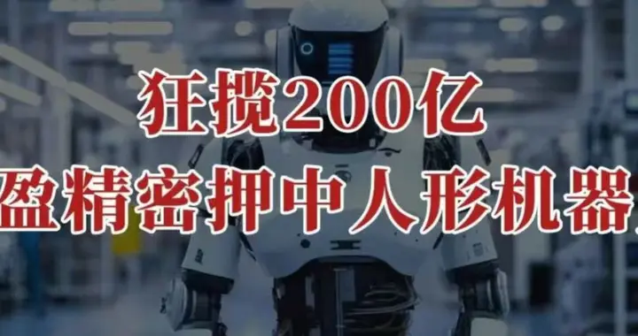 狂揽200亿，长盈精密，押中人形机器人！