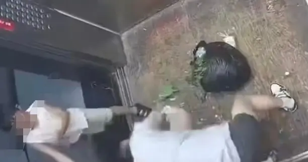 男孩挡电梯等妈后续:母亲动手还教唆儿子帮忙，身份被扒 , 警方介入