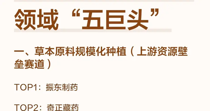 中医药振兴规划落地，十大细分赛道核心龙头完整盘点。