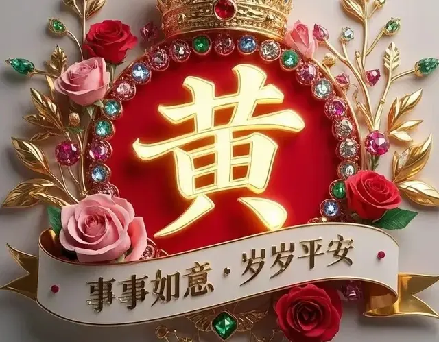 事事如意，岁岁平安精美百家姓图片分享