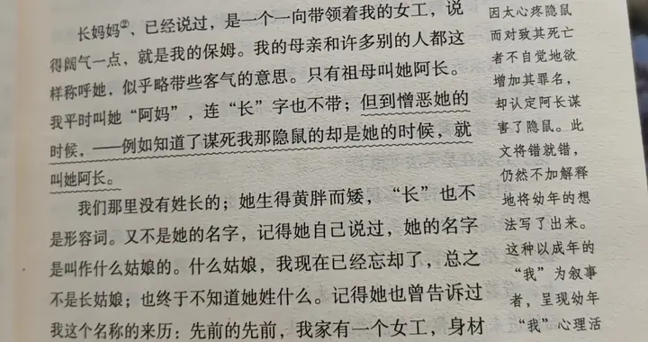 别人叫她阿长，她其实不是