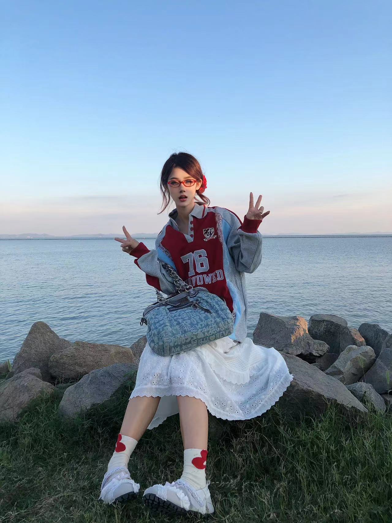 超韩系的中筒袜
