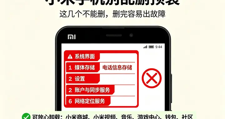 小米手机别乱删预装！这几个软件绝对不能动，删完手机越用越废