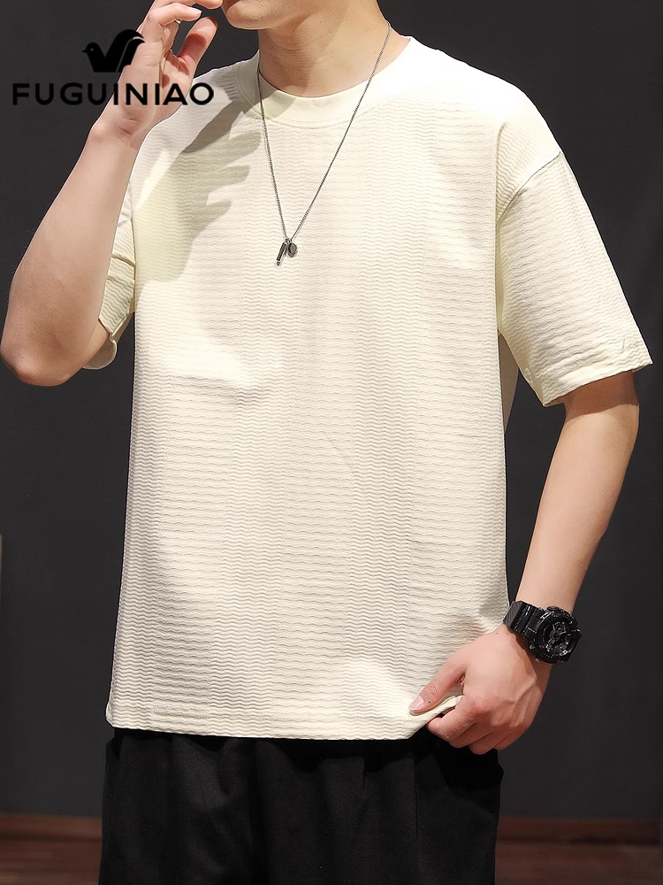 富贵鸟波浪纹T恤