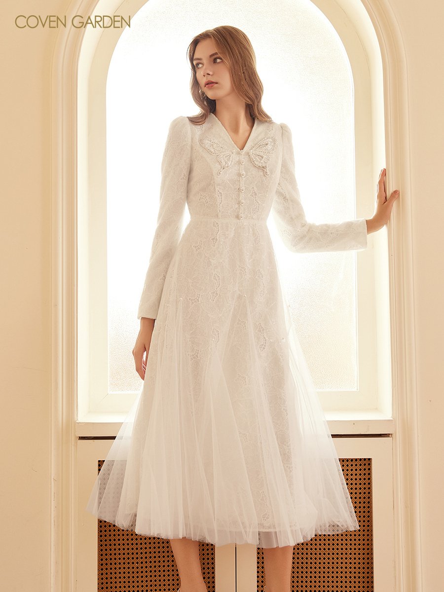 高级感蕾丝网纱连衣裙轻奢