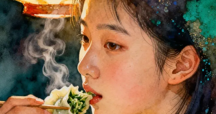 十二春风捏玉饺，一笔水彩满仓盈