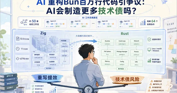 AI 重构Bun百万行代码引争议：AI会制造更多技术债吗?