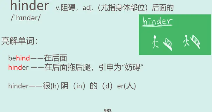 每日单词：hinder