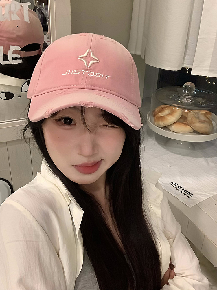 春夏棉质百搭个性高品质美式复古破洞棒球帽