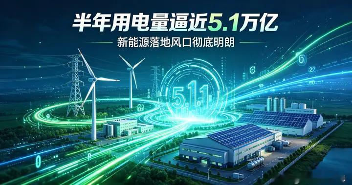 半年用电量逼近5.1万亿！新能源落地风口彻底明朗！