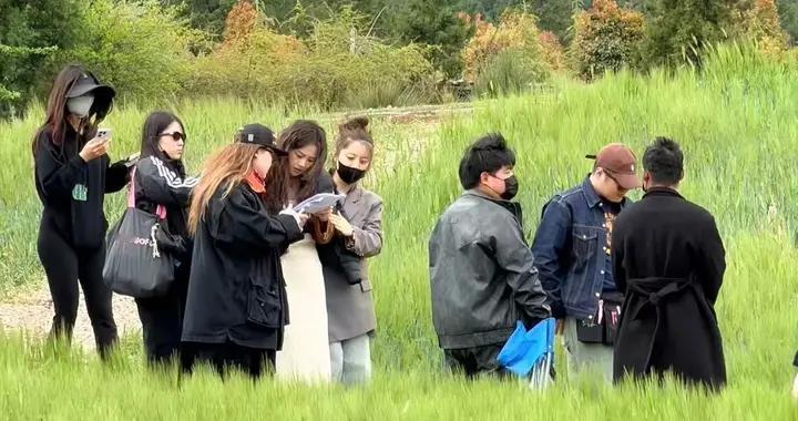 马思纯糊涂窝牧场录节目，穿白色长裙气质好，远远看上去就很美！