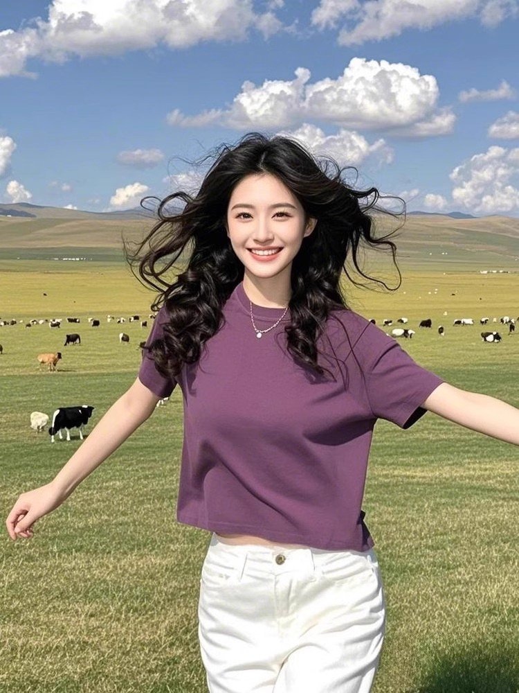 2025春季新款法式设计感小众慵懒风紫色