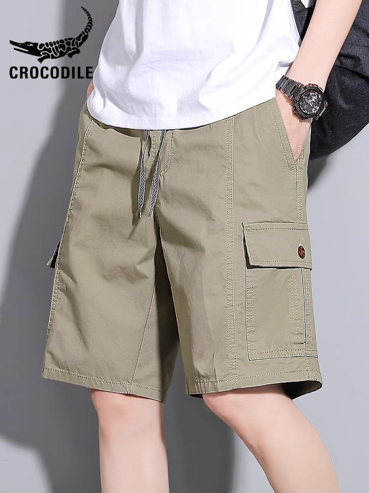 鳄鱼恤工装五分裤潮流休闲纯棉短裤