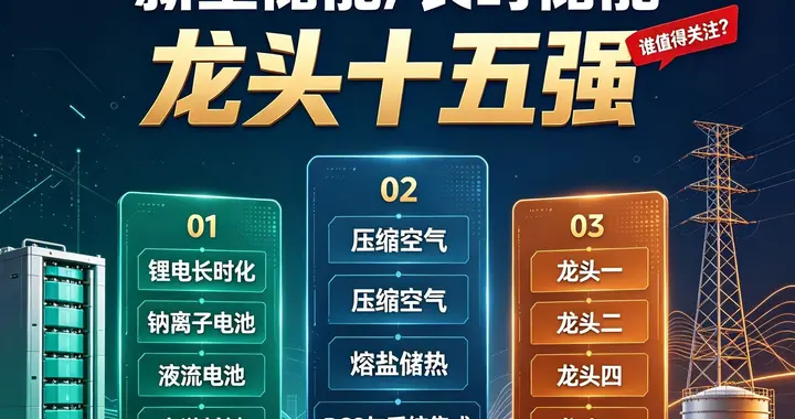 新型储能/长时储能：龙头十五强，谁值得关注？