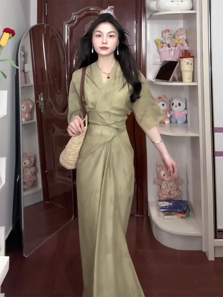 禅意新中式高级感连衣裙