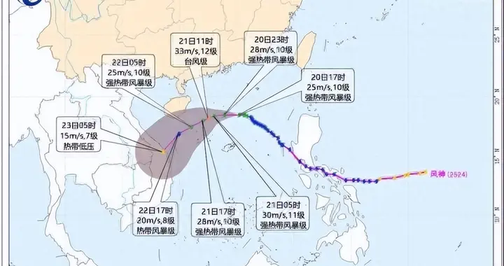 “风神”台风黄色预警：南海风云紧急时。