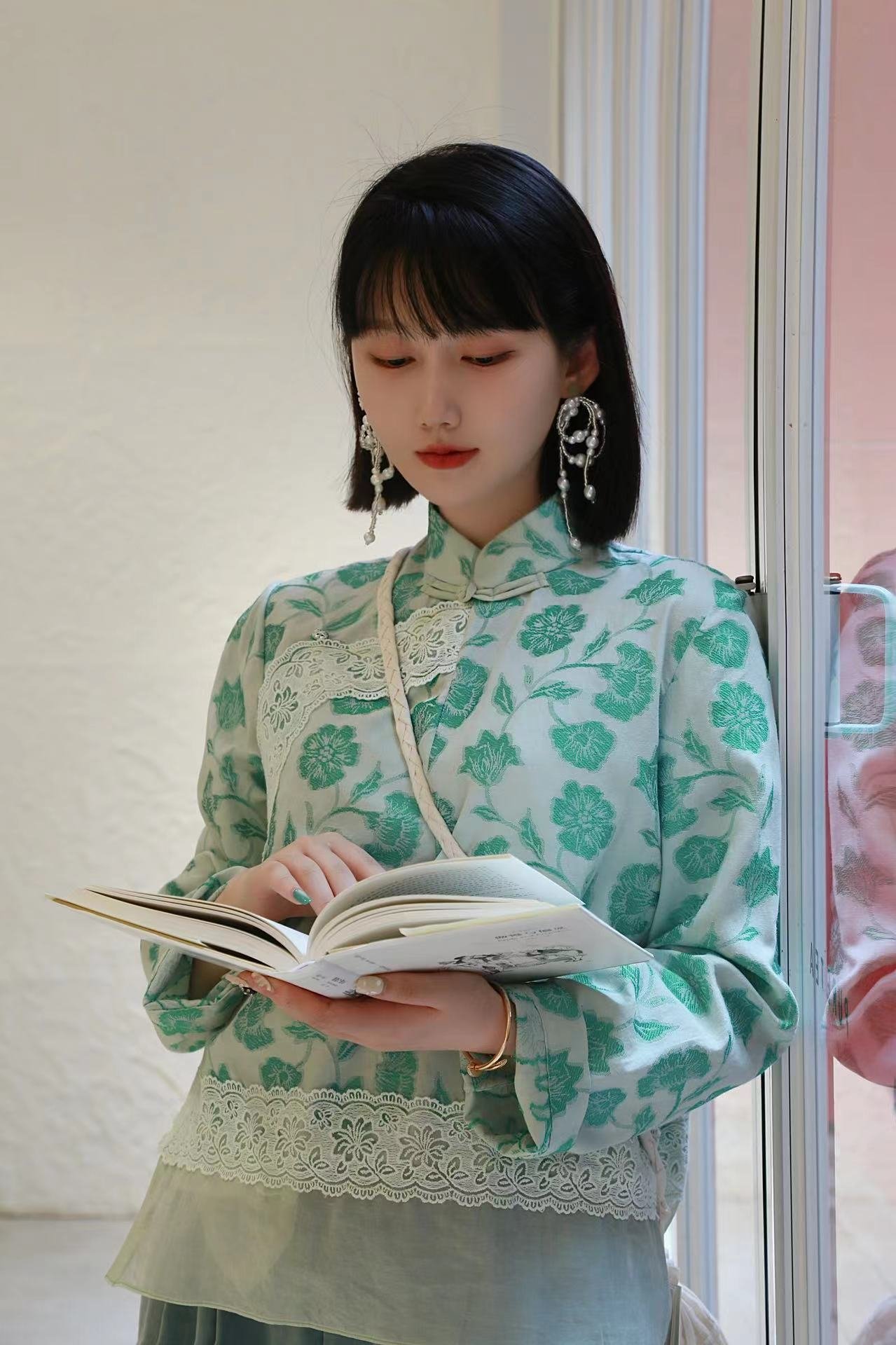 茶愫新中式旗袍领衬衫女