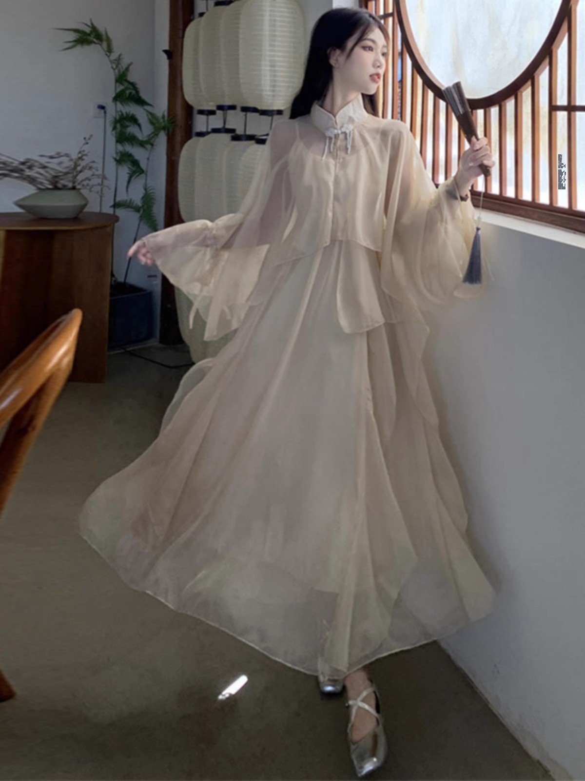 新中式中国风吊带连衣裙女秋季甜美初恋风