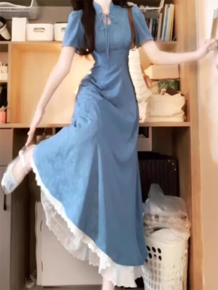 新中式禅意轻国风改良旗袍连衣裙女夏季